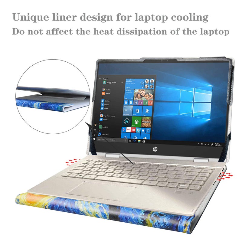 Alapmk Protective Case for 14" HP Pavilion x360 - Compatible with HP Pro C640, C645 Chromebooks & 14a-naXXXX - Starry Night - Image 5